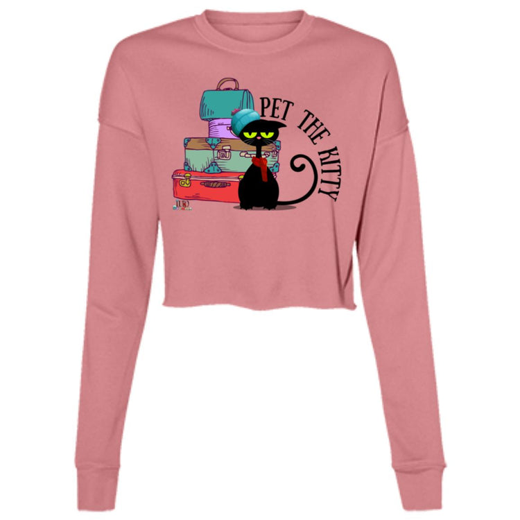 Pet the Kitty Ladies' Cropped Fleece Crew