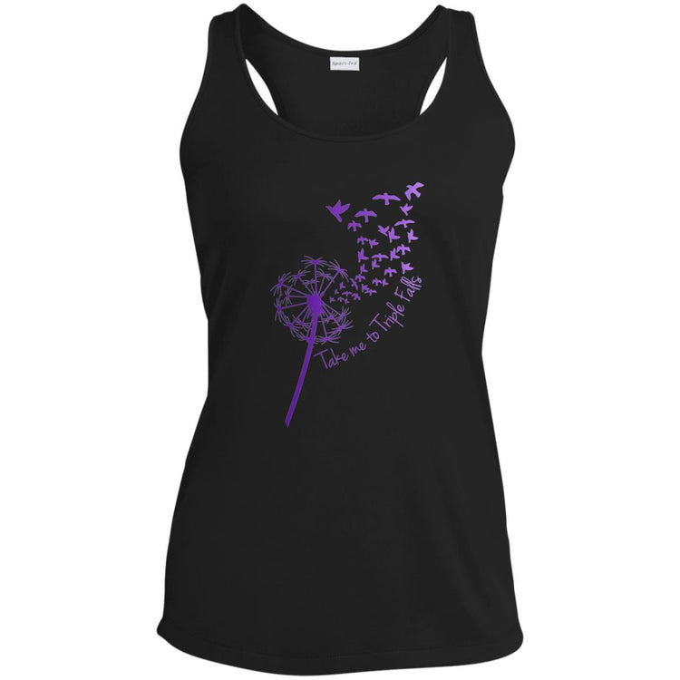 Take me to Triple Falls with Dandelion Ladies' Performance Racerback Tank