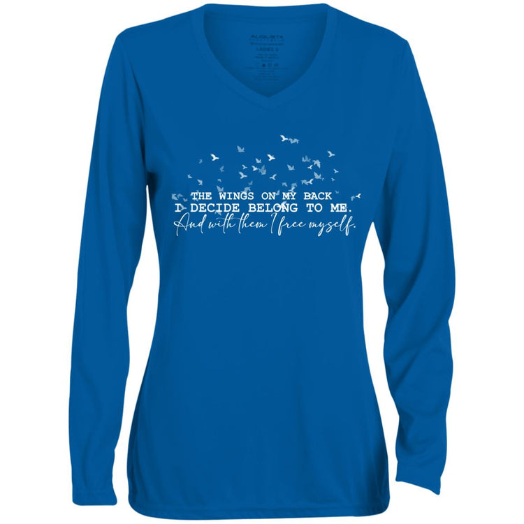 The Wings on My Back Long Sleeve V-Neck Tee