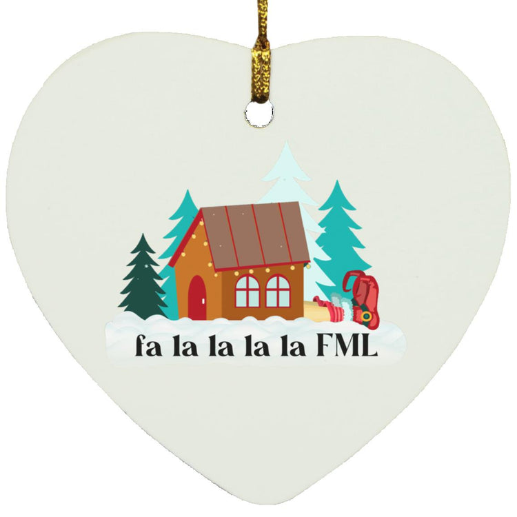 fa la la la la FML Heart Ornament