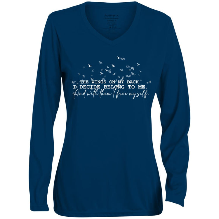 The Wings on My Back Long Sleeve V-Neck Tee