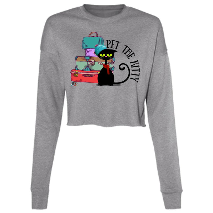 Pet the Kitty Ladies' Cropped Fleece Crew