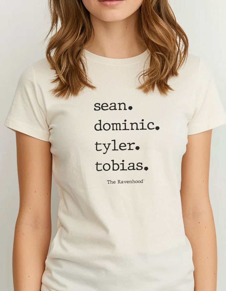 Sean. Dominic. Tyler. Tobias Ladies T-Shirt Front & Back Design