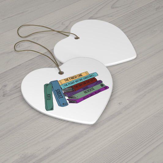 Kate Stewart's Book Stack Heart Ornament