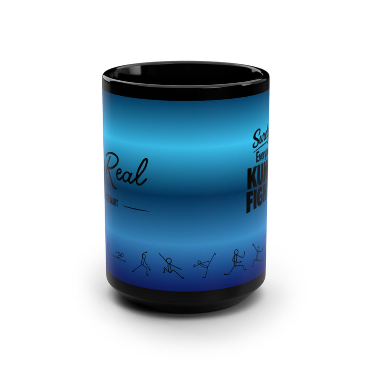 Kung Fu Fighting Black Mug, 15oz