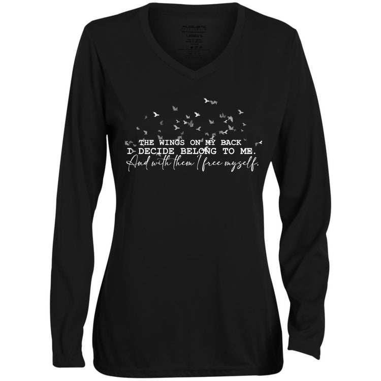 The Wings on My Back Long Sleeve V-Neck Tee