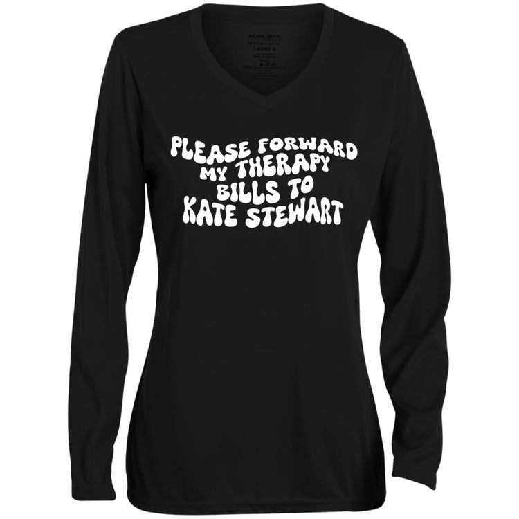 Kate Stewart Therapy Moisture-Wicking Long Sleeve V-Neck Tee