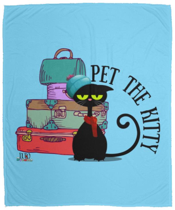 Pet the Kitty  Plush Fleece Blanket - 50x60