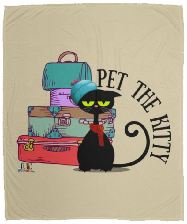 Pet the Kitty  Plush Fleece Blanket - 50x60