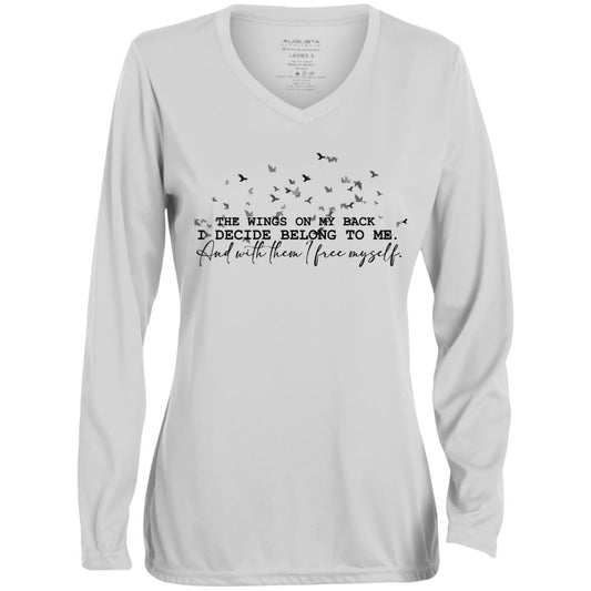 The Wings on My Back Long Sleeve V-Neck Tee