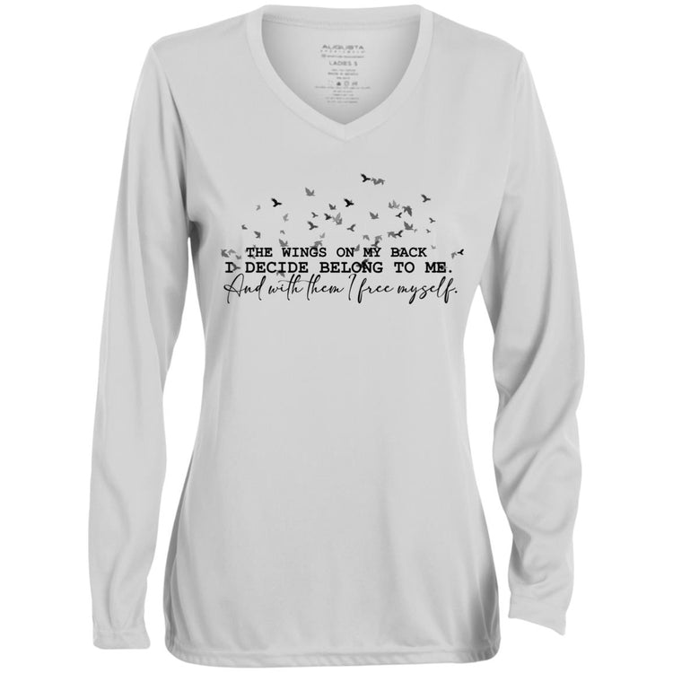 The Wings on My Back Long Sleeve V-Neck Tee