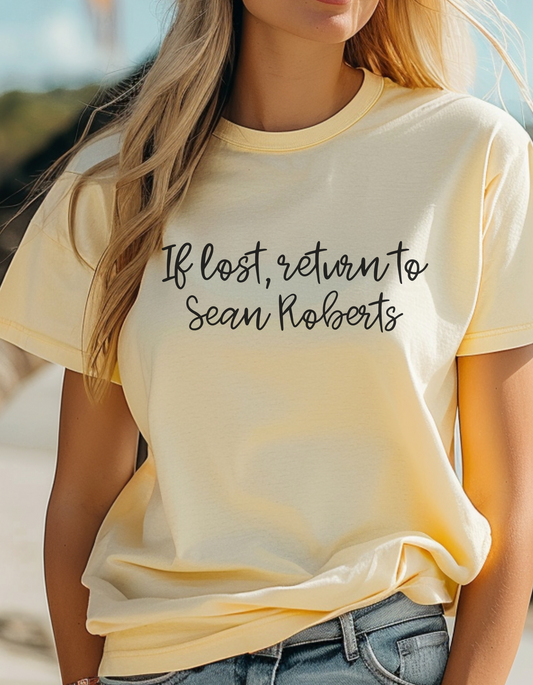 If Lost Return To Sean Roberts Premium Short Sleeve T-Shirt Front/Back