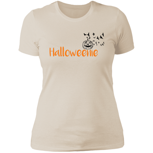 Halloweenie with Pumpkin & Ravens Ladies' Boyfriend T-Shirt