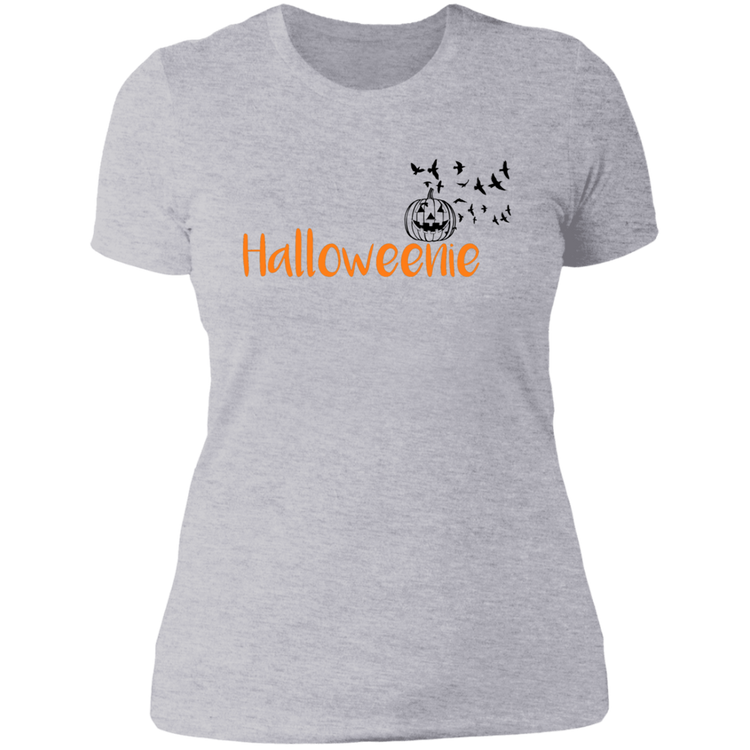 Halloweenie with Pumpkin & Ravens Ladies' Boyfriend T-Shirt