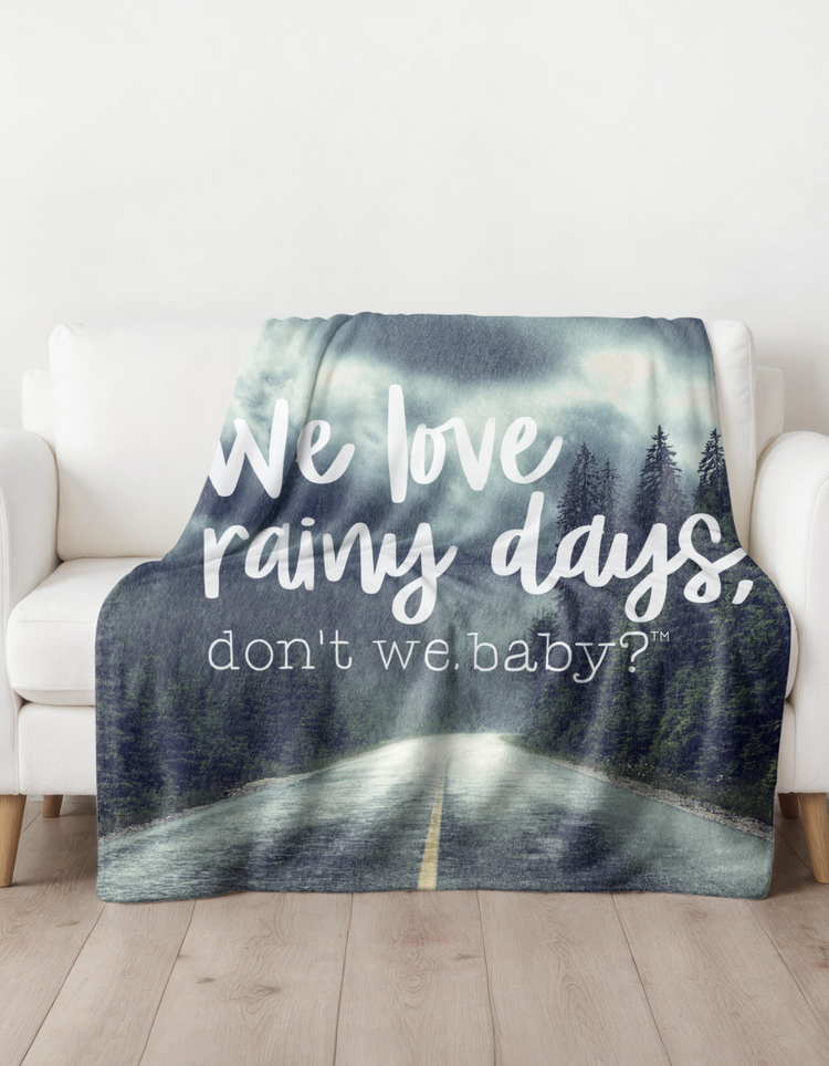 We love rainy days, don’t we baby?™ Sherpa Fleece Blanket