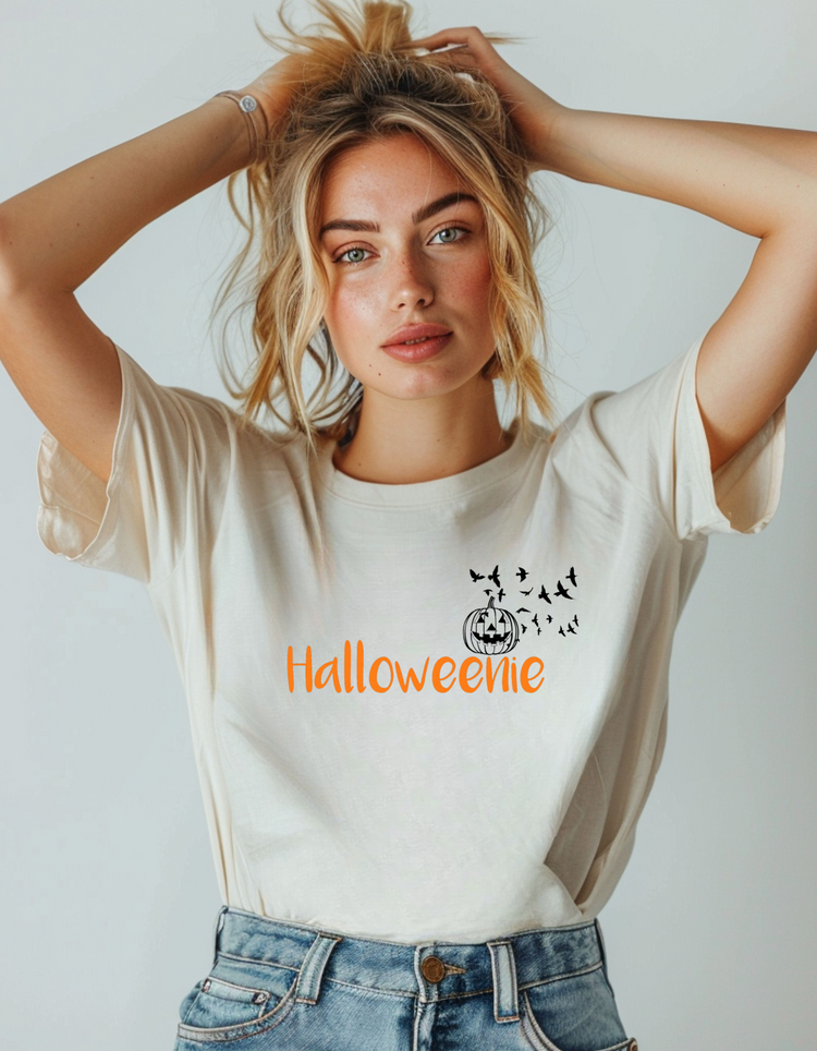 Halloweenie with Pumpkin & Ravens Premium T-Shirt