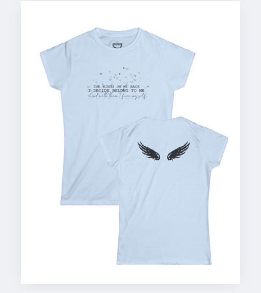 The Wings on My Back Women's T-Shirt Front And Back Design